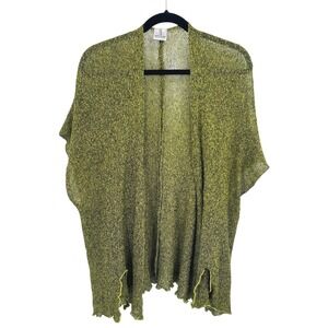 Sheer‎ Open Knit Cardigan Duster Olive Green Lagenlook Boho Garden Fairy Layer